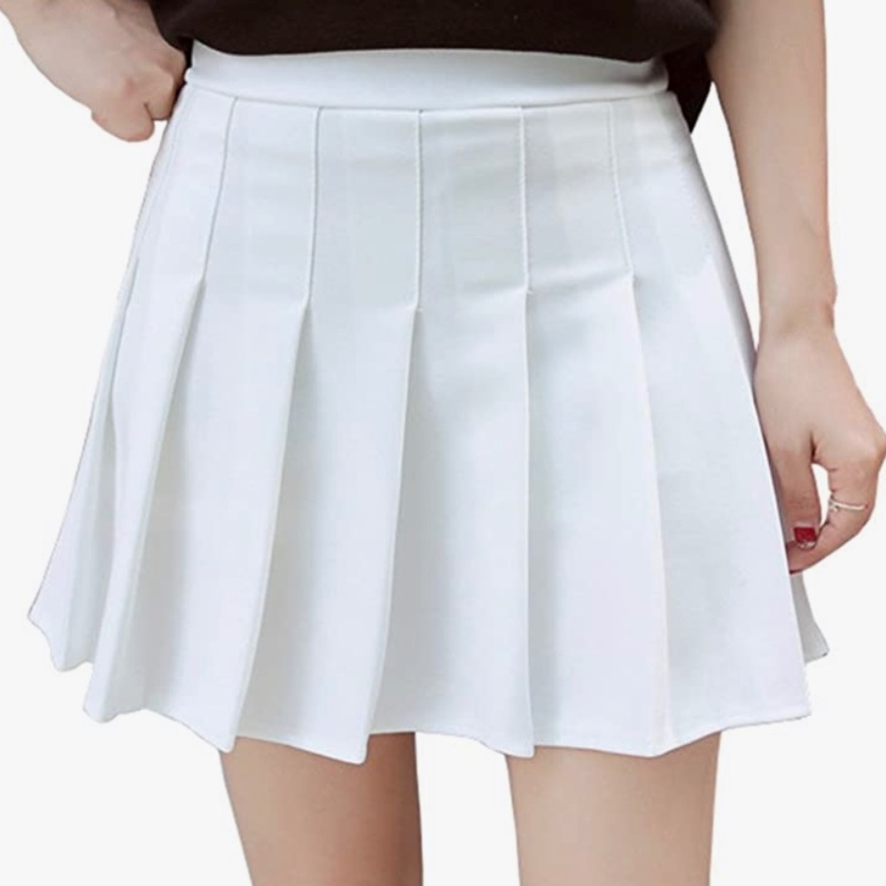 Tennis Skirt - Whjte Pleated Mini Skirt